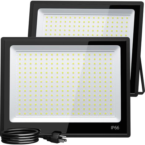XXBSAZ 200W LED-Flutlicht für den Außenbereich, 20000LM, superhell, IP66 wasserdicht, 6500K Tageslichtweiß, Steckdosenbetrieb, ideal für Parkplätze, Sportplätze und Tennisplätze (200 Watt), AC85-265V (1/5)