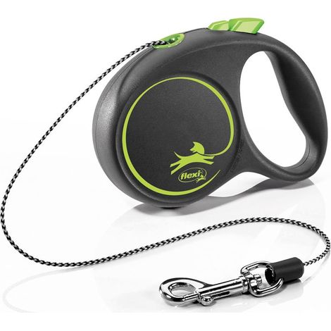Guinzaglio Flexi Black Design estensibile in fettuccia o corda per cani: XS 3 metri in corda - verde (1/4)