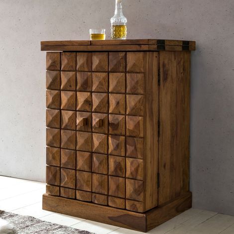 Meuble bar 65-130x50x91 cm en sheesham massif - RAFFY (1/5)