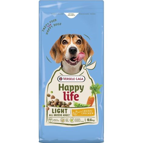 Croquettes pour chien Versele Laga Happy Life Adult Light au poulet, 12,5 kg