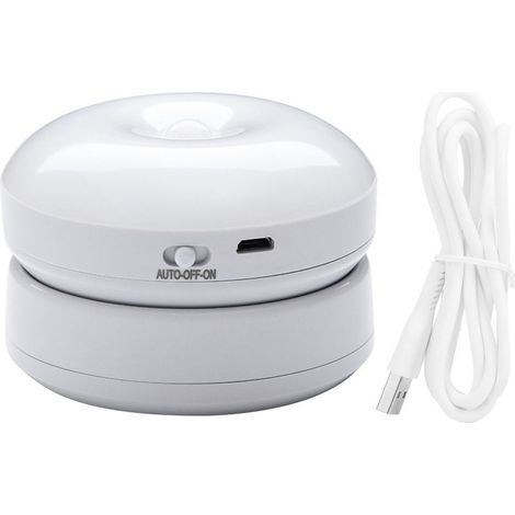 Night LED with sensor of movement, Rotation to 360 degrees, Rechargeable, activities for stairs, cabinet wall-mounted, cabinet white (1/5)