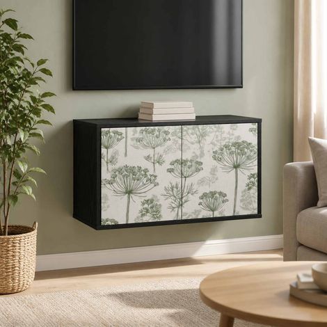 vidaXL Wall-mounted TV Cabinet GOTHA 69 x 33 x 40 cm Black Oak (1/5)