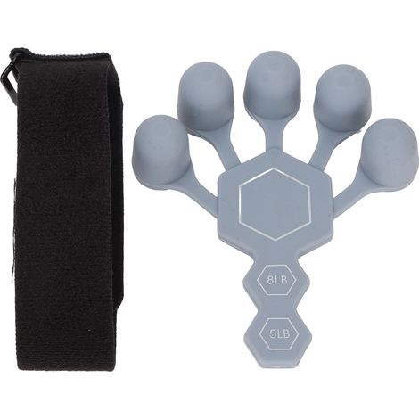 Poignée de force en silicone grise, extenseur de doigts pour renforcement des mains, rééducateur pour syndrome du canal carpien (1/5)