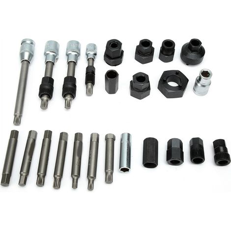 24 pièces Kit démontage poulie d'alternateur outil extraction désassemblage réparation auto (1/5)