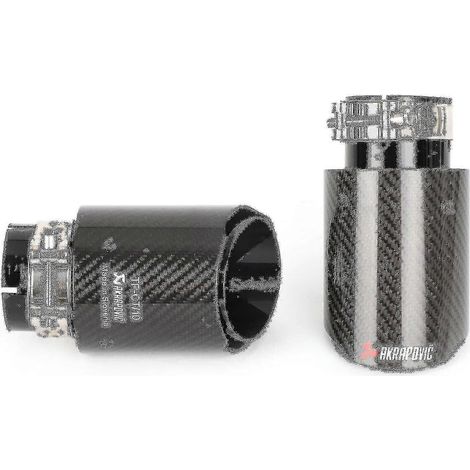 Embouts d'échappement universels doubles de 4 pouces en fibre de carbone brillante pour voiture (1/5)