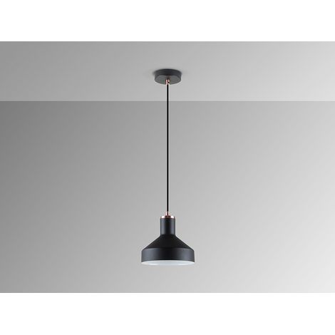 LÁMPARA DE TECHO IRIAS 1L NEGRO/COBRE (1/3)