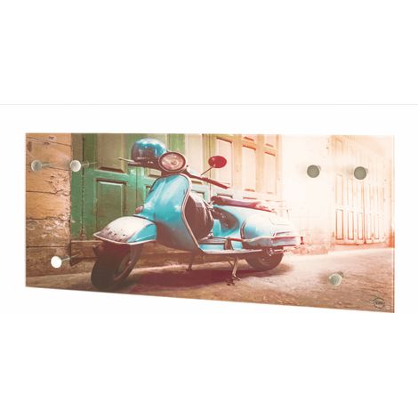 Porte-manteau mural design verre trempé scooter Stig (1/2)
