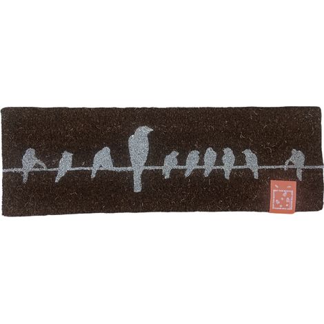 Tapis Oiseaux fibres/coco 75 x 25 cm. Brun. Marque : Esschert Design. Réf. : RB130