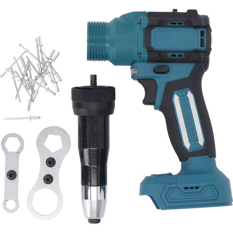 Pistolet à riveter sans fil 18V, 2 vitesses, Kit d'outils automatique à moteur sans balais 2.4-4.8MM avec lumière LED pour batterie BL1840