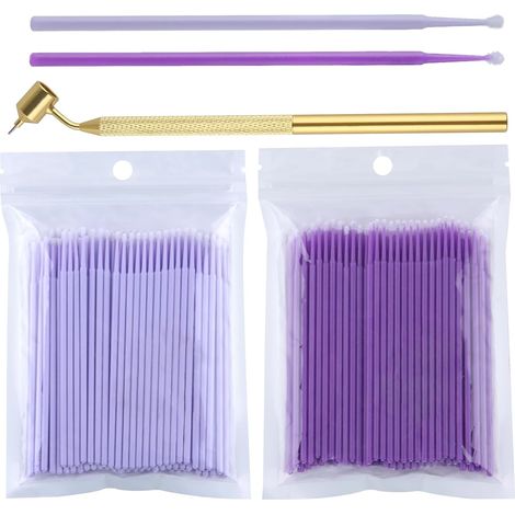 200 Pack de pinceaux de retouche avec détails dorés, Stylo applicateur de Peinture pour écrivain Fluide à Lignes Fines, Micro-applicateurs jetables (1,5, 2,0 mm) (1/5)