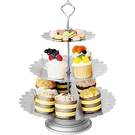 Présentoir à cupcakes à 3 étages, tour de présentation pour desserts, stable, grande capacité, montage facile, plateau de service à étages, articles de fête