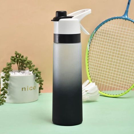 Botella pulverizadora de gran capacidad para deportes al aire libre，vaso de agua para fitness，gimnasio y actividades al aire libre，color negro (1/2)