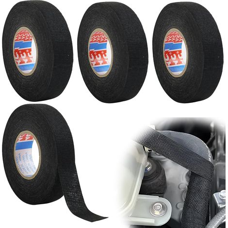 Pieces Black Cable Tape (19 mm x 15 m) Car Electrical Wiring Harness Electrical Insulating Tape for Electrician Car Motorcycle Engine Cables (1/5)