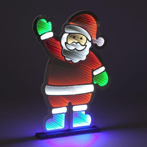 56cm Infinity LED Colourful Santa Claus With Base Xmas Light-up Decoration