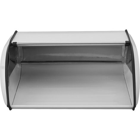 Boîte à pain en fer blanc, récipient de rangement pour pain durable, poli miroir, boîte de conservation pour maison, boutique, bureau, blanc (1/5)