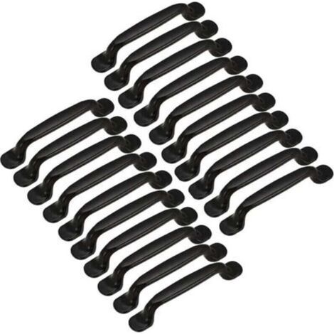 20 Stück Küchenschrank-, Schubladen- und Schlafzimmermöbelgriffe, 128 mm Lochabstand, schwarzes Aluminium