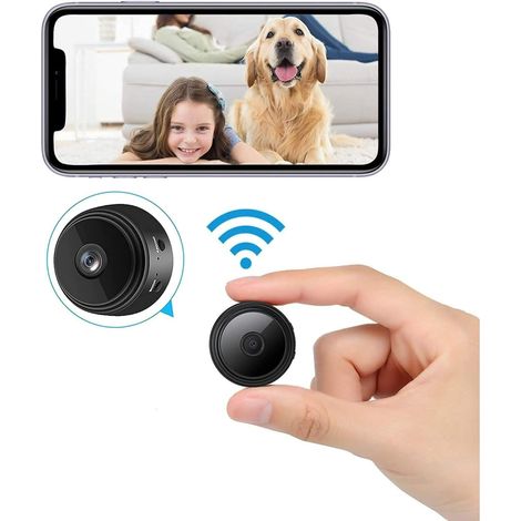 Mini Caméra WiFi cachée avec audio et vidéo en direct, enregistrement sans fil via application mobile - 1080P HD caméra de surveillance avec vision nocturne. Petite caméra discrète pour usage intérieu (1/4)