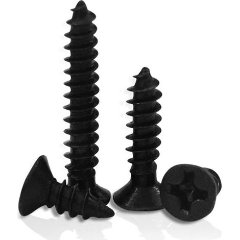 500 vis à tôle tête fraisée Phillips, petite taille, en acier noir, longueur 3–10 mm (8 M1.0