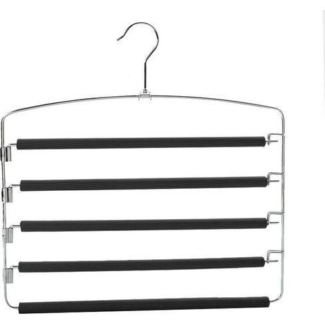 SABIR Pantalons Cintres Multicouches Anti-Glisse Garde-Robe Organisateur de Rangement pour Jeans Pantalons Foulard Jupes (1/4)