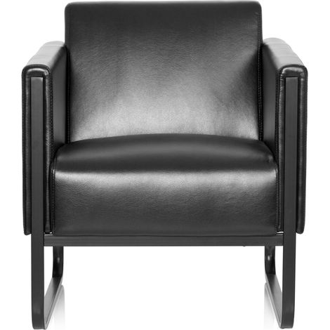[NEUWERTIG] B-Ware Hjh Office Loungesessel Loungesofa Bali Black Kunstleder Sessel Schwarz