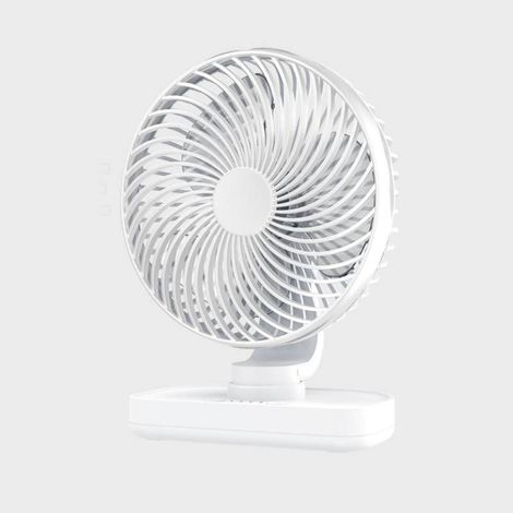 Ventilateur de bureau USB silencieux 4000 mAh - 4 vitesses, sans fil, inclinaison à 90° - Ventilateur compact portable pour le bureau, la maison et les pique-niques - Très silencieux (1/5)