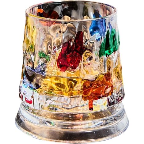 Vasos de whisky giratorios pintados a mano con base giratoria - 5