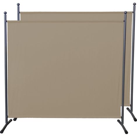 2 Stück Paravent 180 x 178 cm Stoff Raumteiler Groß Stellwand Trennwand Balkon Sichtschutz Sand (1/5)