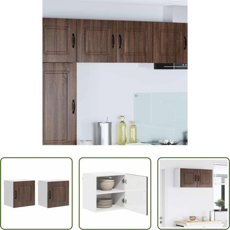 Holzschrank - Küchenschrank Kalmar 2 pcs Braun Eichen-Optik 40 x 31 x 40 cm (1/5)