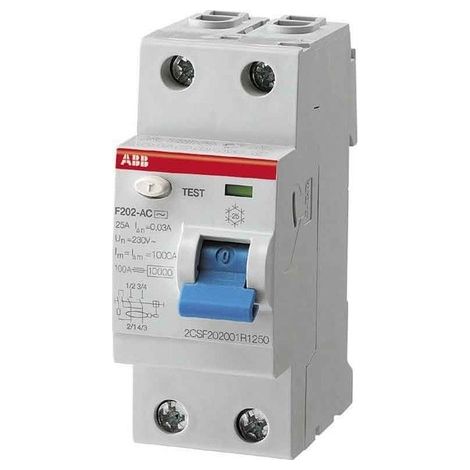 Int.dif.F202A-16/0,01 2p 16A A 10mA ABB 2CSF202101R0160