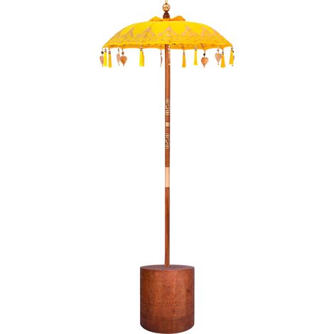 Balinese Parasol with Base 2 pcs Yellow vidaXL (1/5)