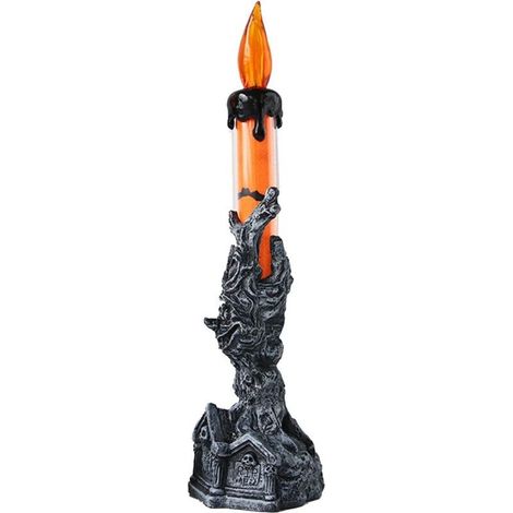 Bougies scintillantes décoratives d'halloween, lumières LED pour la maison, fête, Bar, maison hantée(couleur orange) (1/5)