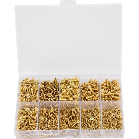 Kit de 1080 vis autoforeuses tête fraisée cruciforme en fer, assortiment M2 M2.5 M3 (1/5)