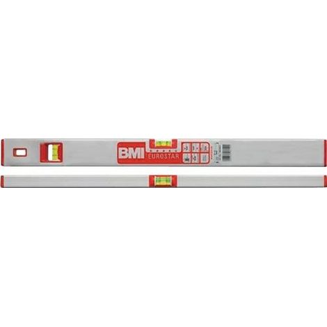 BMI Wasserwaage Eurostar, Länge 180 cm, eloxiert, Lesemarkierte Libellem, robust