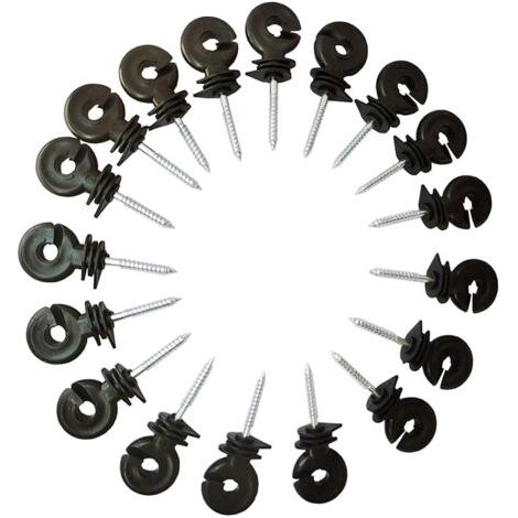20 pcs Isolateur Cloture Electrique a Visser, Isolateur Cloture Electrique pour Grillage Piquet Fer, Isolateur Cloture Electrique pour Animaux Chevaux Fil Cloture éLectrique Fixe(Noir) (1/5)