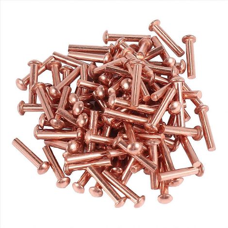 100 rivets en cuivre massif à tête ronde de 5/64 po x 25/64 po (1/5)