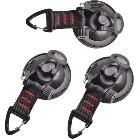 Camping Suction Cups, 3pcs Outdoor Car Tent Suction Cup Fixer, Multipurpose Suction Cup Hooks for Camping, Caravan, Home (1/4)