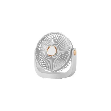 Tragbarer Tischventilator, USB-Ventilator mit 4000-mAh-Akku, Mini-Ventilator mit 5 Geschwindigkeitsstufen und Nachtlicht, 360° verstellbarer Tischventilator für Zuhause, Büro, Küche und Camping (1/5)