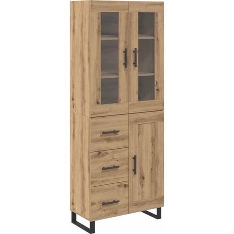 Maison Exclusive - Aparador alto 2 uds. Roble artisan 69,5 x 34 x (1/5)