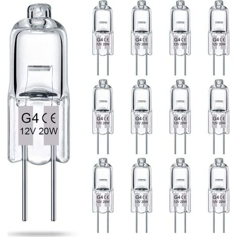 Aimoonsa – Ampoule halogène G4 12V 20W – 2700K blanc chaud – 280 lumens – Dimmable – Pour lustres et éclairages décoratifs (12 pack) - 12pack (1/5)