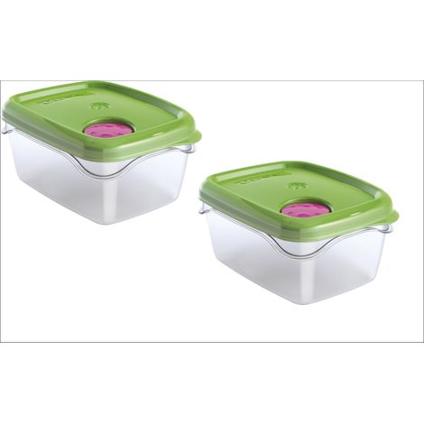Lot de 2 boîtes de conservation "Freska" 0,75L - Coloris aléatoire - 14,8 x 14,8 cm - Livraison gratuite (1/3)