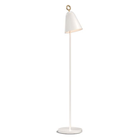 Bella Lampadaire Task Blanc Antique, Gradateur Sur Cordon 1x E14