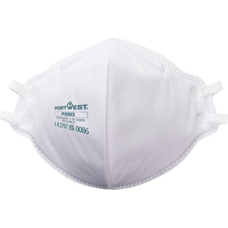 Caja de 20 mascarillas planas plegables FFP3 Dolomite Blanco