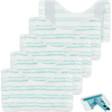Lingettes en microfibre pour nettoyant salle de bain Micro Duo accessoires rechange Leifheit Détachage intensif lot de 5 (1/5)
