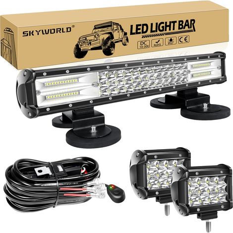 Barra de luz LED, construcción duradera, patrones de haz versátiles, cable de 17 pulgadas (2 x 36 W). (1/2)