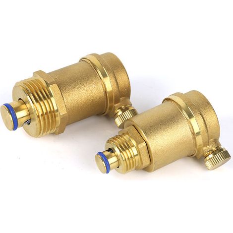 2 Pcs Purgeur d'air automatique DN20 en laiton, Purgeur automatique d'air, auto-étanche, Max 90°C, 12 Bars, Vanne de purge d'air, Purgeur automatique chauffage