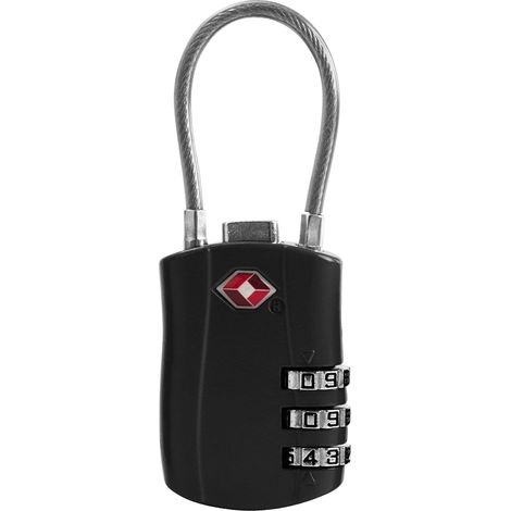 Cadenas pour bagages, petit cadenas combiné avec câble, code, valise de voyage, casier de gym, étui à pistolet (1/5)