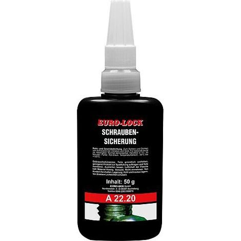 Agent de blocage des vis, résist. faible, EURO-LOCK A 22.20 flacon doseur 50g