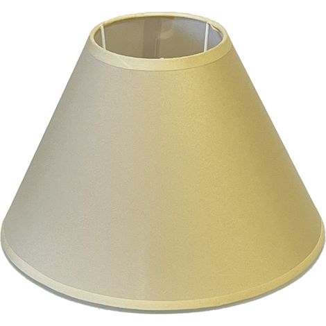 Abat-jour en polyester et métal beige 25 cm – Hauteur 17.5 cm – Compatible avec ampoules E14 à E27 – Élégance intérieure – Unimasa (1/3)