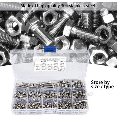 305 Pièces Vis Assorties en Acier Inoxydable 304 Accessoire pour Outils Électriques (1/5)
