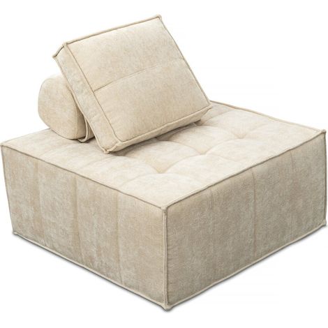 Poltrona in velluto - 96 x 100 x 89 cm - Beige